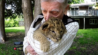 Decorated War Veteran's Emotional Cuddle With Lions And Cubs