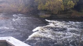 Cuyahoga River at Cuyahoga Falls November 8 2020 Rare Warm November Day