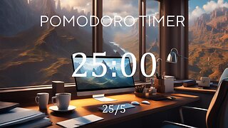 25/5 Pomodoro Timer ⛅ Calming Piano + Frequency for Relaxing, Studying and Working ⛅