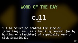Word Of The Day 083 - cull