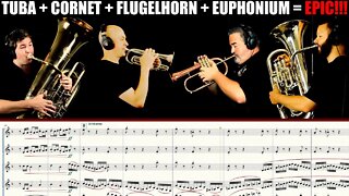 AMAZING CORNET + EUPHONIUM + FLUGELHORN + TUBA VERSION OF HOLST 1st SUITE in Eb!!! Mvt 1 Chaconne