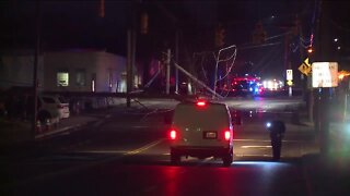 Overnight crash takes down power lines