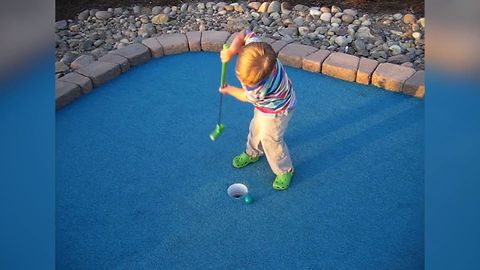 Boy Gets Adorably Mad At Mini Golf