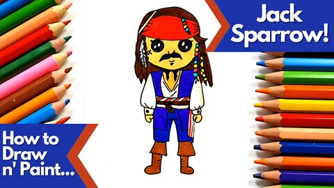 How to draw and paint Captain Jack Sparrow (Johnny Depp) from Pirates of the Caribbean