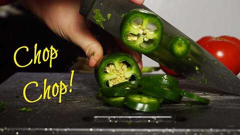 Veggie Chopping (Green Onions, Jalapeno, and Tomatoes) #asmr