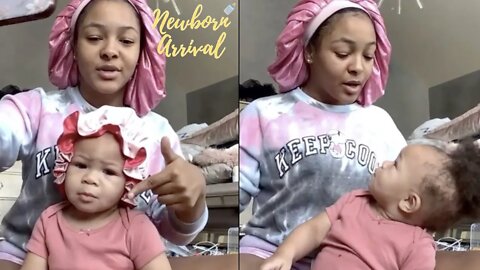 Tommie Lee's Daughter Samaria Braids Ponytails In Baby Nacari's Hair! 💁🏾‍♀️