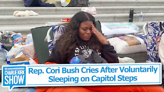 Rep. Cori Bush Cries After Voluntarily Sleeping on Capitol Steps