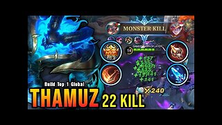 22 Kills!! Monster Offlane Thamuz with Hybrid Build - Build Top 1 Global Thamuz ~ MLBB