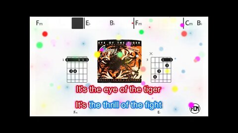 Survivor - Eyes of the tiger- (Chords & Lyrics like a Karaoke)