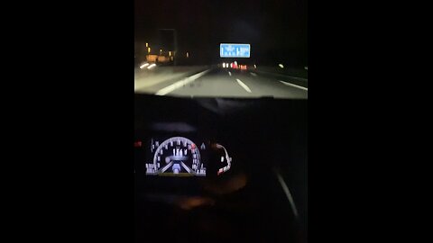 German autobahn drive at night