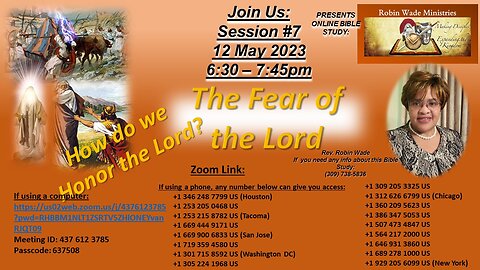 Fear of the Lord Session #7 12 May 2023