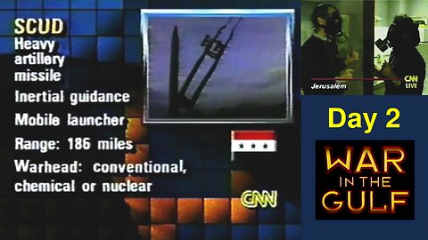 Vintage CNN - Iraq War Day 2 - 👉 Saddam Launches Scuds (Part 1/3) - Jan17-91 (7-9:00PM EST)