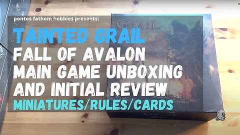 Tainted Grail: Fall of Avalon boardgame unboxing and initial review and reactions.