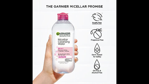 Garnier SkinActive Micellar Cleansing Water, All-in-1 Makeup Remover and Facial Cleanser, For O...