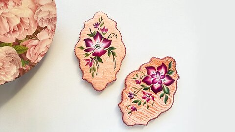 Wood Grain Royal Icing | One Stroke painting technique | Floral Cookies
