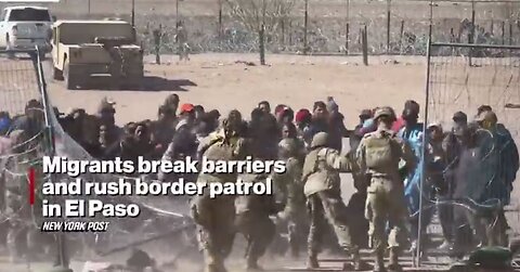 Illegals break through barriers, rush the border patrol