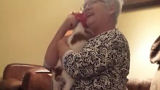 Grandma's priceless reaction to Christmas puppy