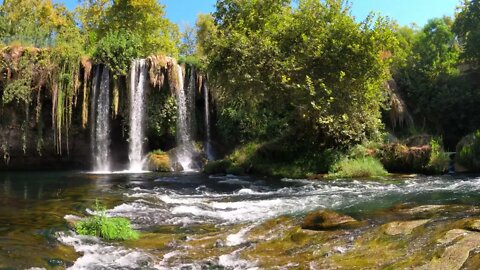 Waterfall sounds for sleep. Waterfall and river. Sounds of nature.