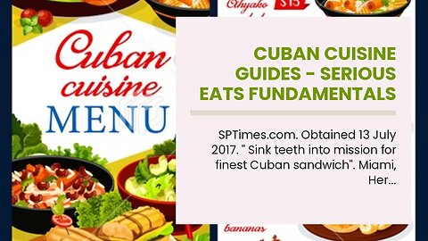 Cuban Cuisine Guides - Serious Eats Fundamentals Explained