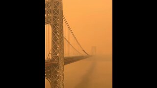 George Washington Bridge Engulfed In Smoke From Canada Wildfires