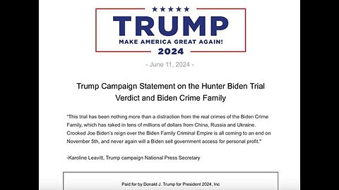 Real Statement On Hunter Biden Verdict From Trump Campaign