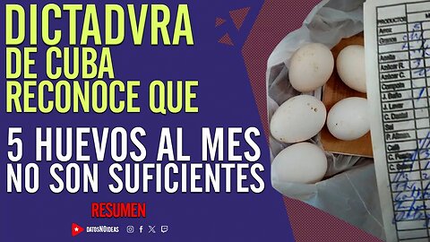 👀 DICTADVRA de Cuba reconoce que 5 huevos al mes no son suficientes 👀