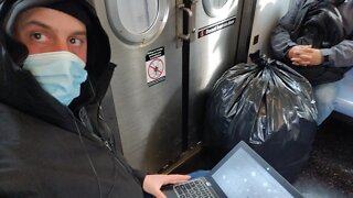 Doing my schoolwork on the 7 train in New York City and Queens 2021.