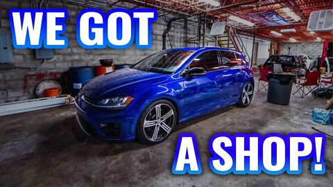 WE GOT A SHOP! BIG BIG NEWS! Shop Vlog #1 - Setting Up Lights & Checking it Out! Also a Car Wreck?