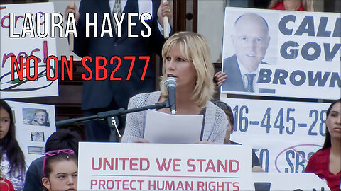 Laura Hayes NO ON SB277 speech Sacramento at The Capitol on June 25, 2015