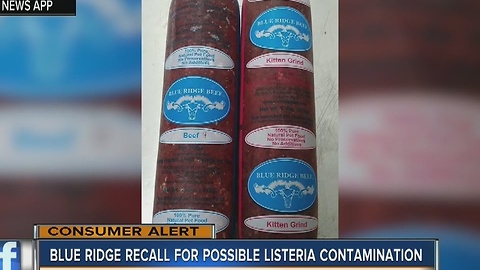 Blue Ridge Beef recalls frozen pet food due to possible Listeria contamination