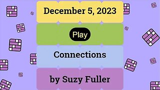 Connections for December 5, 2023: A daily game of grouping words that share a common thread.