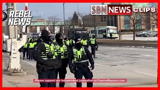 CANADIAN POLICE ARRIVE TO “REMOVE” FREEDOM CONVOY PROTESTERS FROM AMBASSADOR BRIDGE - 6016