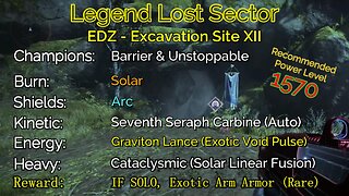 Destiny 2 Legend Lost Sector: EDZ - Excavation Site XII on my Warlock 11-29-22