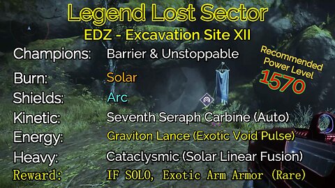 Destiny 2 Legend Lost Sector: EDZ - Excavation Site XII on my Warlock 11-29-22