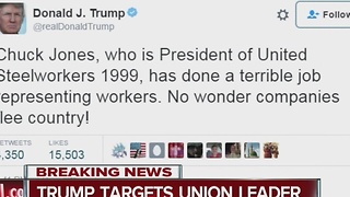 Trump takes aim at Carrier union chief on Twitter