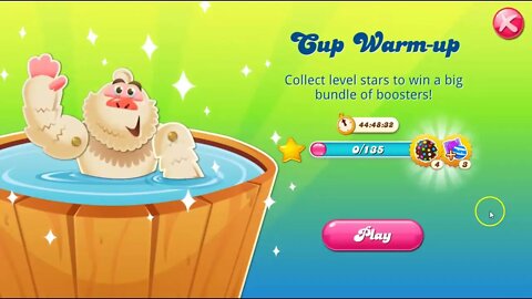 Candy Cup in Candy Crush. My progress, and my take on the Cup Warm-up.