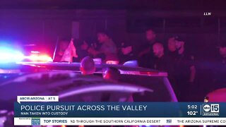 Man arrested after police pursuit across the Valley