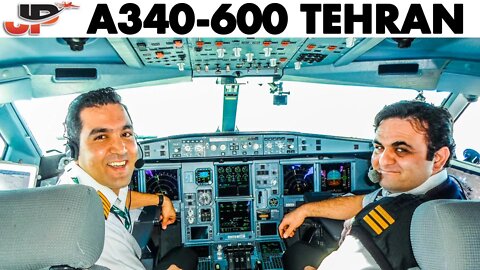 Piloting Airbus A340 600 from Tehran | Cockpit Views