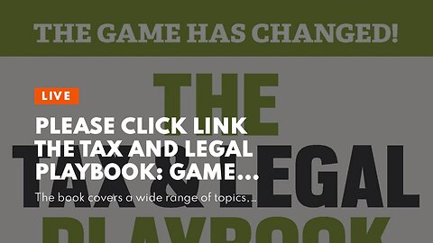 Please click link The Tax and Legal Playbook: Game-Changing Solutions To Your Small Business Qu...