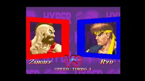 Hyper Street Fighter 2 Nerf AI (PS2) - Zangief (Super) - Hardest - No Continues
