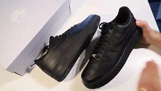 Nike Air Force 1 '07 Sneakers Black on Black First Impressions and Review