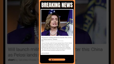 Live News: Will launch military action to counter this: China as Pelosi lands in Taiwan #shorts