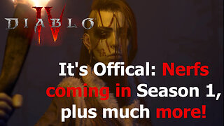 Diablo 4 News | It's Official! Nerfs Coming in Season 1, New Malignant Vendor and More!!!