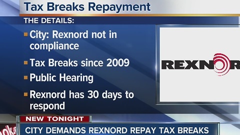 City demands Rexnord repay tax breaks