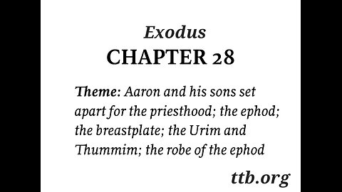 Exodus Chapter 28 (Bible Study)