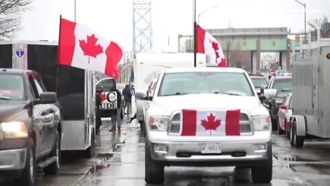 Police peacefully disperses anti covid-19 protests at US Canadian border