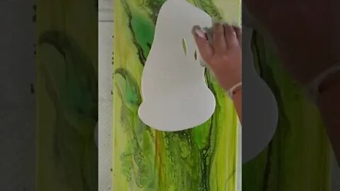 Gorgeous Green Chaos Dutch Pour; Satisfying Fluid Art