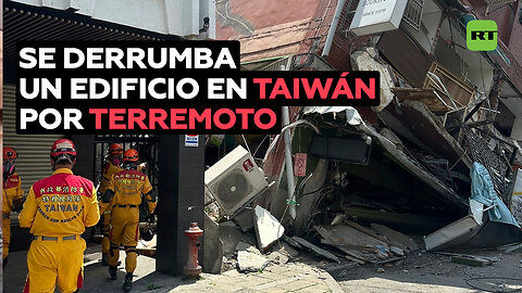 En segundos un edificio se derrumba tras el terremoto más potente de Taiwán en 25 años