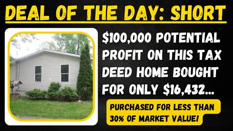 $100,000 POTENTIAL PROFIT ON TAX DEED HOMES: MICHIGAN HOME SELLS FOR 16K!