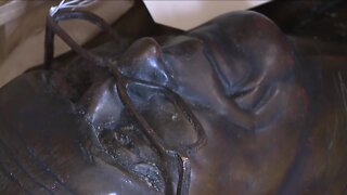 Stolen bronze bust
